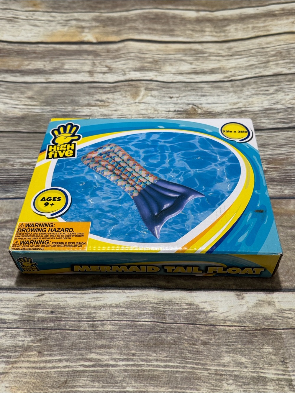 High Five Mermaid Tail Swimming Pool Beach Inflatable 72"x35" Float Summer Fun
